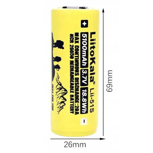Акумулятор Liitokala Lii-51S-PCB 5100 mAh 20A 26650 Li-ion — Photo 4