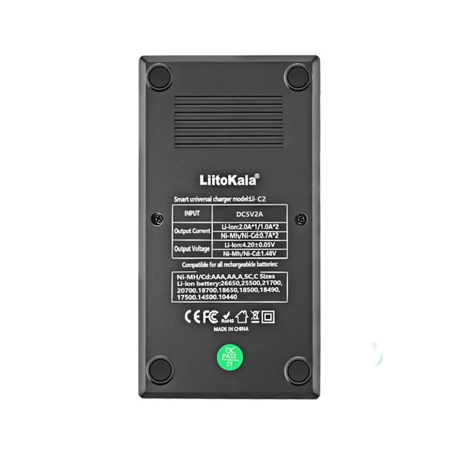 Зарядний пристрій Liitokala Lii-C2, Ni-Mh/Li-ion/Li-Fe, Micro USB, LED — Photo 2